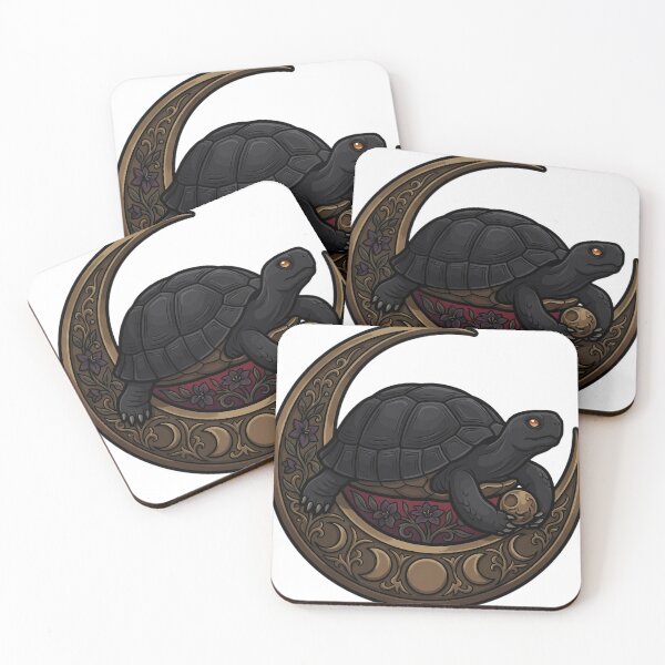 Item preview, Gothic Black Tortoise Carved Bronze Lunar Horn designed and sold by IllumeInk.