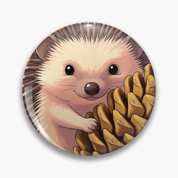 Item preview, Cute European Hedgehog Hugging Autumn Pinecone designed and sold by pumsquare.