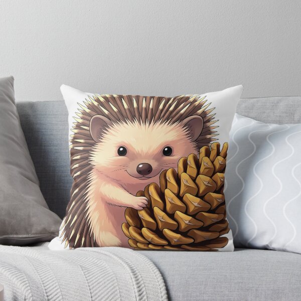 Item preview, Cute European Hedgehog Hugging Autumn Pinecone designed and sold by pumsquare.