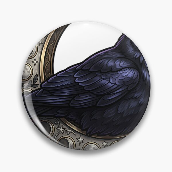 Item preview, Gothic Crow Antique Silver Harvest Moon Perch designed and sold by IllumeInk.