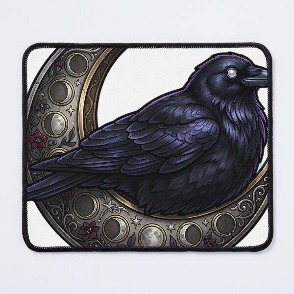 Item preview, Gothic Crow Antique Silver Harvest Moon Perch designed and sold by IllumeInk.