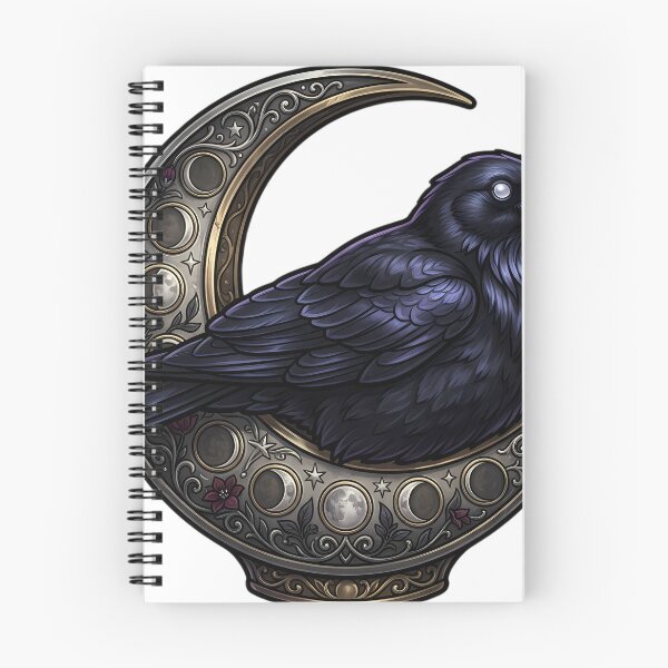 Item preview, Gothic Crow Antique Silver Harvest Moon Perch designed and sold by IllumeInk.