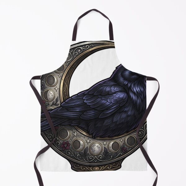 Item preview, Gothic Crow Antique Silver Harvest Moon Perch designed and sold by IllumeInk.