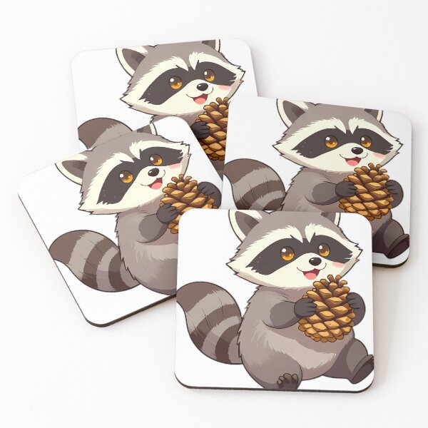 Item preview, Cute Raccoon Hugging Autumn Pinecone designed and sold by pumsquare.