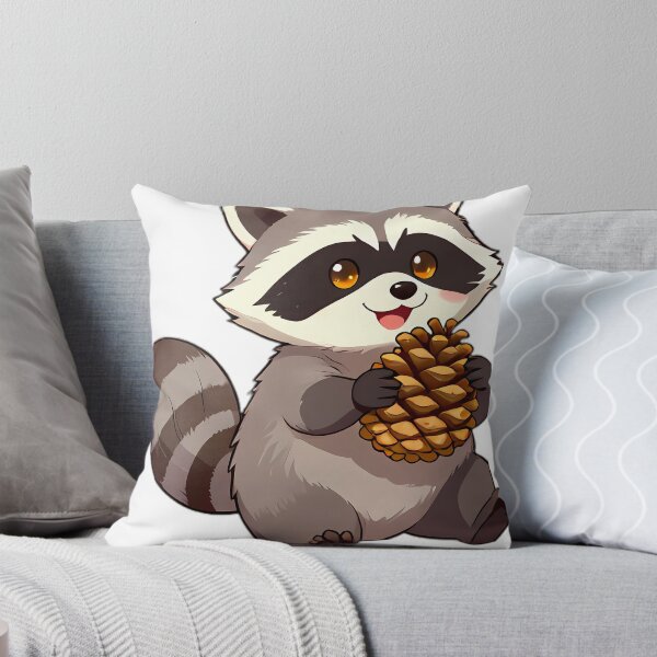 Item preview, Cute Raccoon Hugging Autumn Pinecone designed and sold by pumsquare.