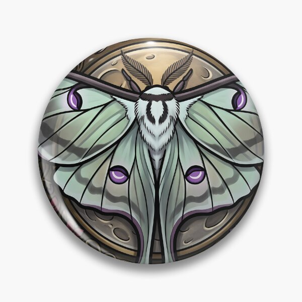 Item preview, Gothic Luna Moth Pale Celestial Harvest Moon designed and sold by IllumeInk.