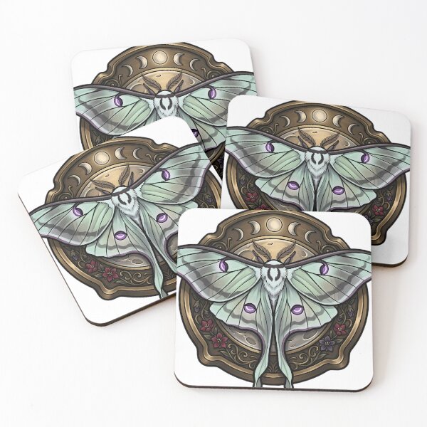 Item preview, Gothic Luna Moth Pale Celestial Harvest Moon designed and sold by IllumeInk.