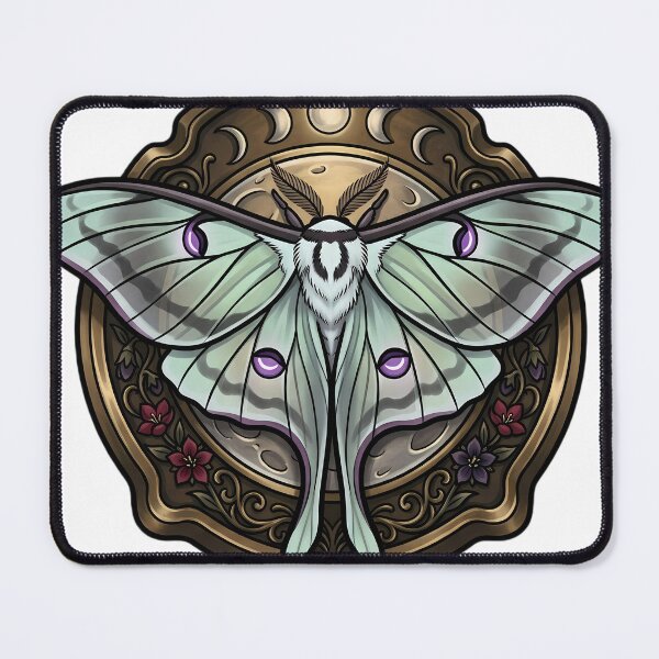 Item preview, Gothic Luna Moth Pale Celestial Harvest Moon designed and sold by IllumeInk.