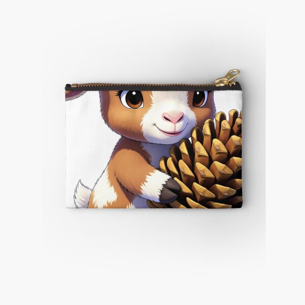 Item preview, Cute Pygmy Goat Kid Hugging Autumn Pinecone designed and sold by pumsquare.