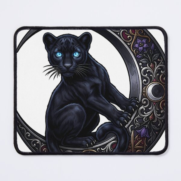 Item preview, Gothic Panther Cub Obsidian Harvest Moon Curve designed and sold by IllumeInk.
