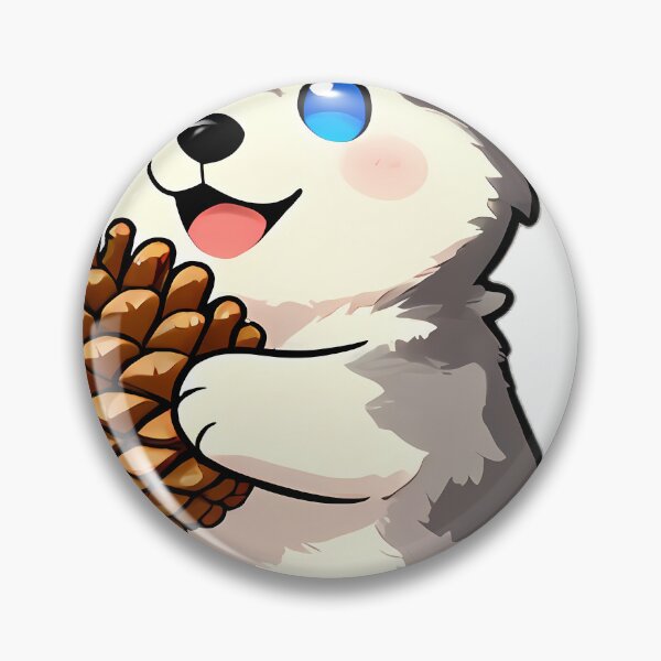 Item preview, Cute Siberian Husky Puppy Hugging Autumn Pinecone designed and sold by pumsquare.