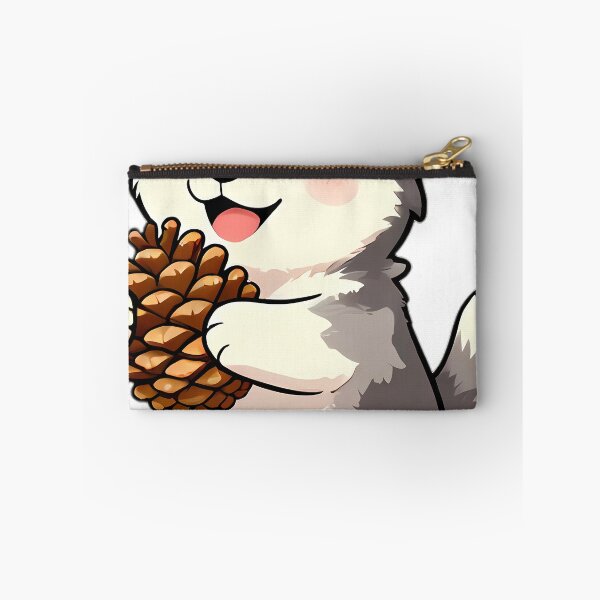Item preview, Cute Siberian Husky Puppy Hugging Autumn Pinecone designed and sold by pumsquare.