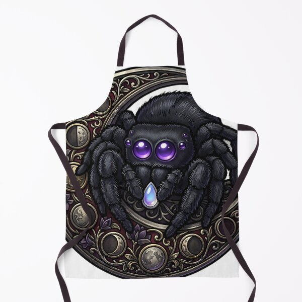 Item preview, Gothic Velvet Jumping Spider Moonstone Lunar Brooch designed and sold by IllumeInk.