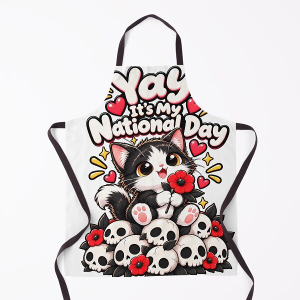 Item preview, Yay It’s My National Day – Cute Cat & Red Flower Design designed and sold by IMuDesigner.