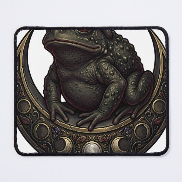 Item preview, Gothic Warty Toad Carved Stone Lunar Crescent designed and sold by IllumeInk.