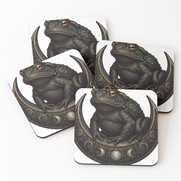 Item preview, Gothic Warty Toad Carved Stone Lunar Crescent designed and sold by IllumeInk.