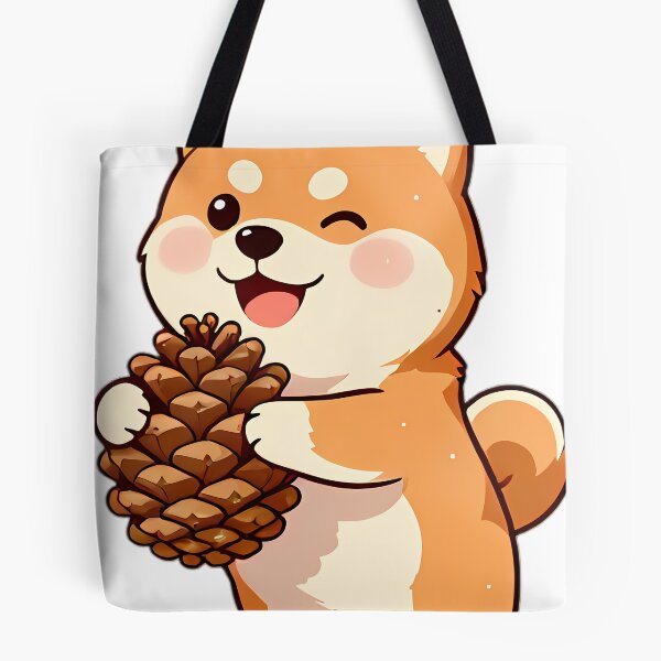 Item preview, Cute Shiba Inu Puppy Hugging Autumn Pinecone designed and sold by pumsquare.