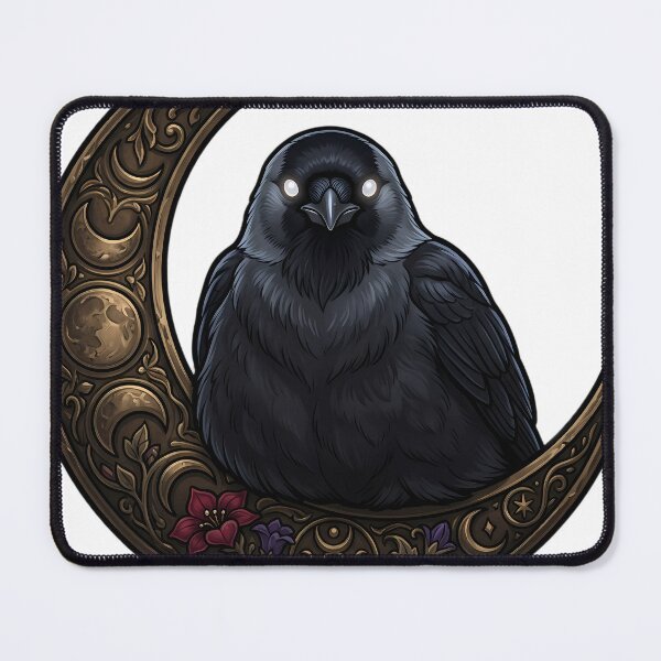 Item preview, Gothic Jackdaw Carved Bronze Lunar Horn designed and sold by IllumeInk.