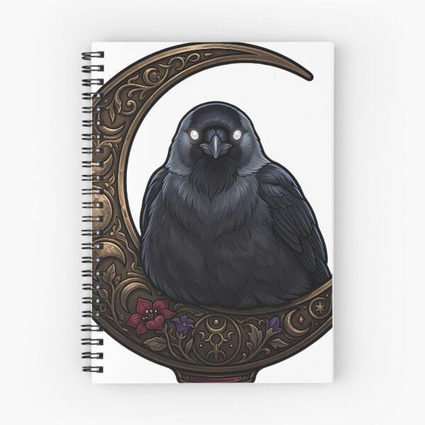 Item preview, Gothic Jackdaw Carved Bronze Lunar Horn designed and sold by IllumeInk.
