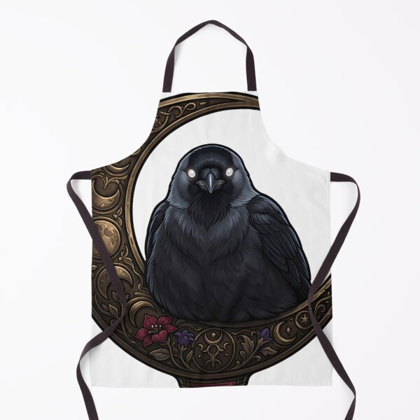 Item preview, Gothic Jackdaw Carved Bronze Lunar Horn designed and sold by IllumeInk.