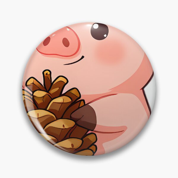 Item preview, Cute Baby Piglet Hugging Autumn Pinecone designed and sold by pumsquare.