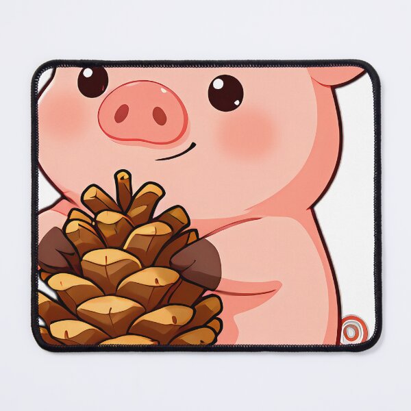 Item preview, Cute Baby Piglet Hugging Autumn Pinecone designed and sold by pumsquare.
