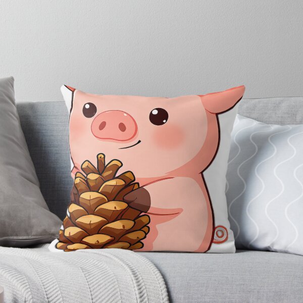 Item preview, Cute Baby Piglet Hugging Autumn Pinecone designed and sold by pumsquare.