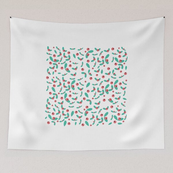 Item preview, Seamless Red Berry and Teal Leaf designed and sold by paolboa.
