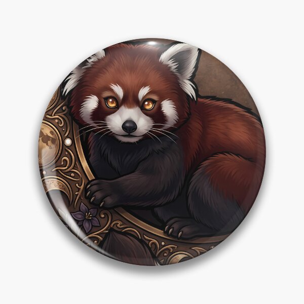 Item preview, Gothic Red Panda Carved Brass Harvest Moon designed and sold by IllumeInk.