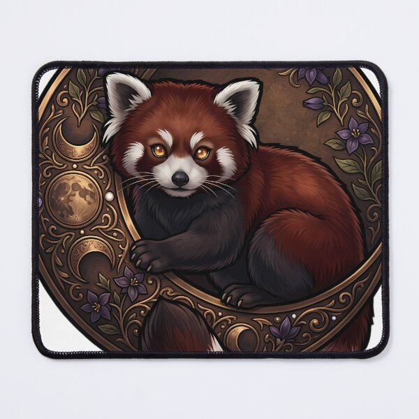 Item preview, Gothic Red Panda Carved Brass Harvest Moon designed and sold by IllumeInk.