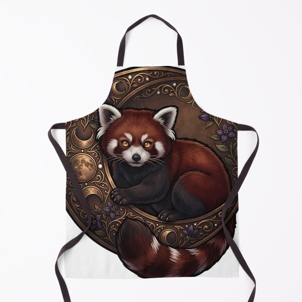 Item preview, Gothic Red Panda Carved Brass Harvest Moon designed and sold by IllumeInk.