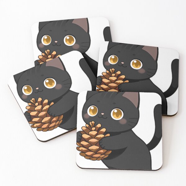 Item preview, Cute Black Cat Hugging Autumn Pinecone designed and sold by pumsquare.