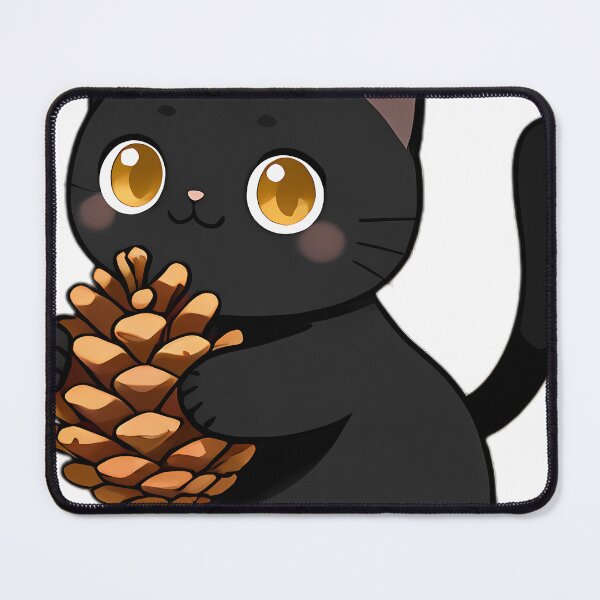 Item preview, Cute Black Cat Hugging Autumn Pinecone designed and sold by pumsquare.