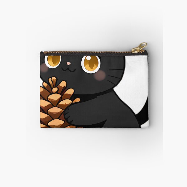 Item preview, Cute Black Cat Hugging Autumn Pinecone designed and sold by pumsquare.