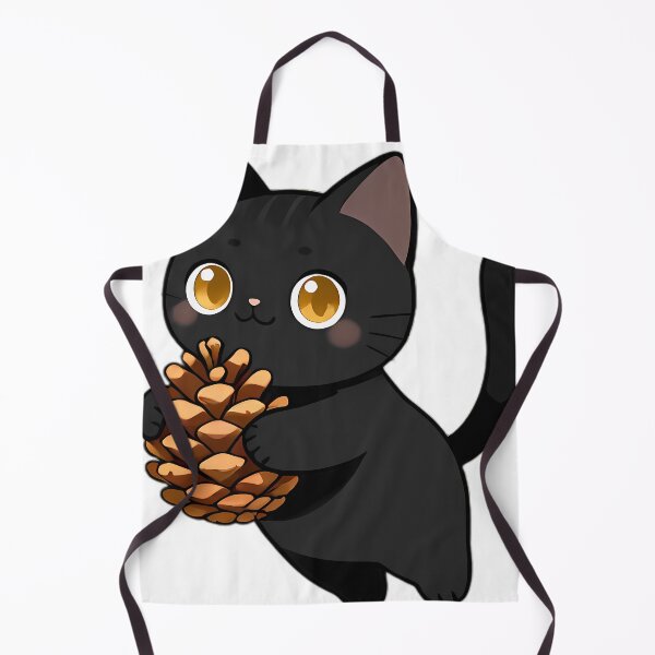 Item preview, Cute Black Cat Hugging Autumn Pinecone designed and sold by pumsquare.