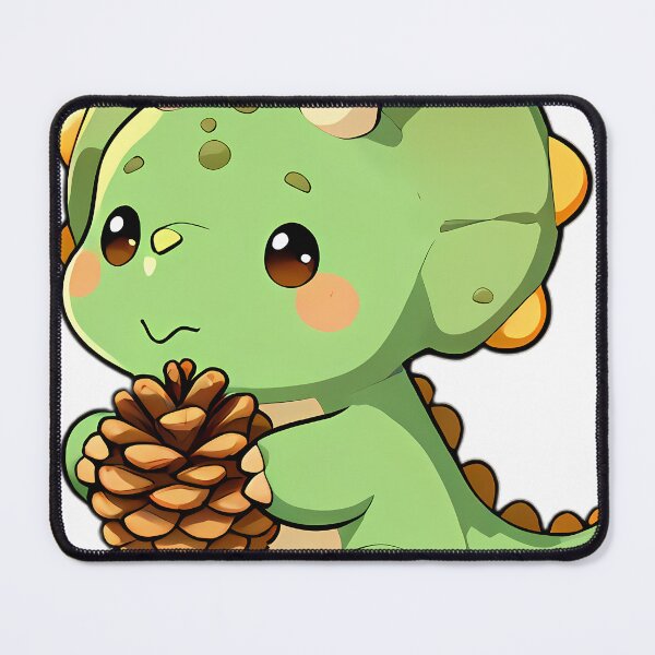Item preview, Cute Chibi Triceratops Hugging Autumn Pinecone designed and sold by pumsquare.