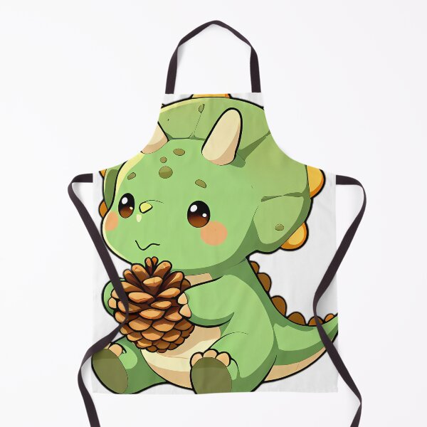 Item preview, Cute Chibi Triceratops Hugging Autumn Pinecone designed and sold by pumsquare.