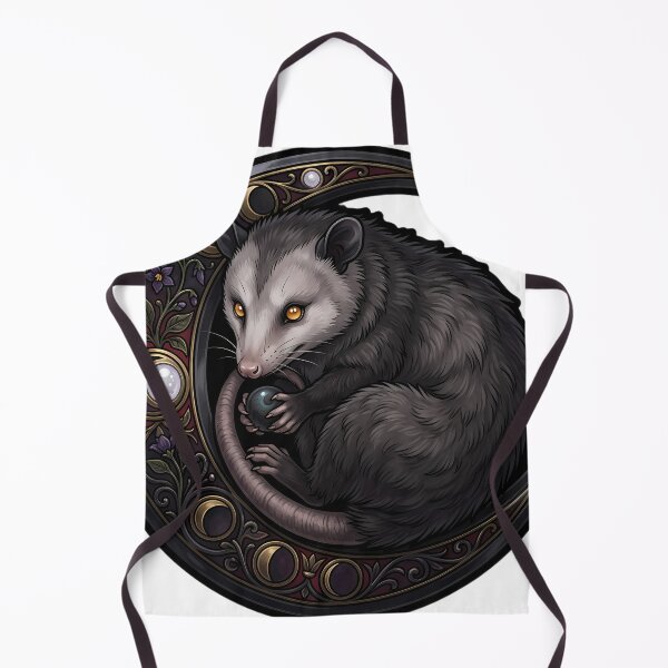 Item preview, Gothic Opossum Curled Obsidian Lunar Crescent designed and sold by IllumeInk.