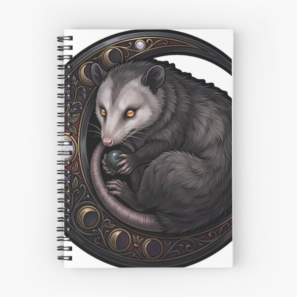 Item preview, Gothic Opossum Curled Obsidian Lunar Crescent designed and sold by IllumeInk.
