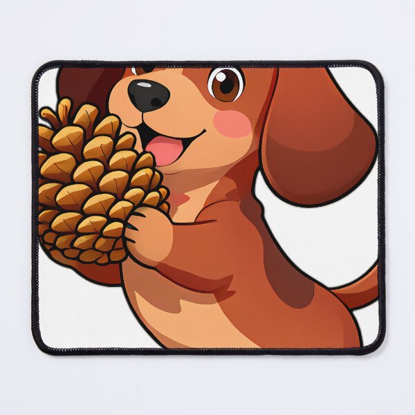 Item preview, Cute Dachshund Puppy Hugging Autumn Pinecone designed and sold by pumsquare.