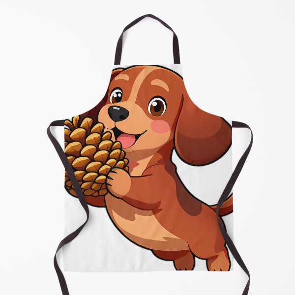 Item preview, Cute Dachshund Puppy Hugging Autumn Pinecone designed and sold by pumsquare.