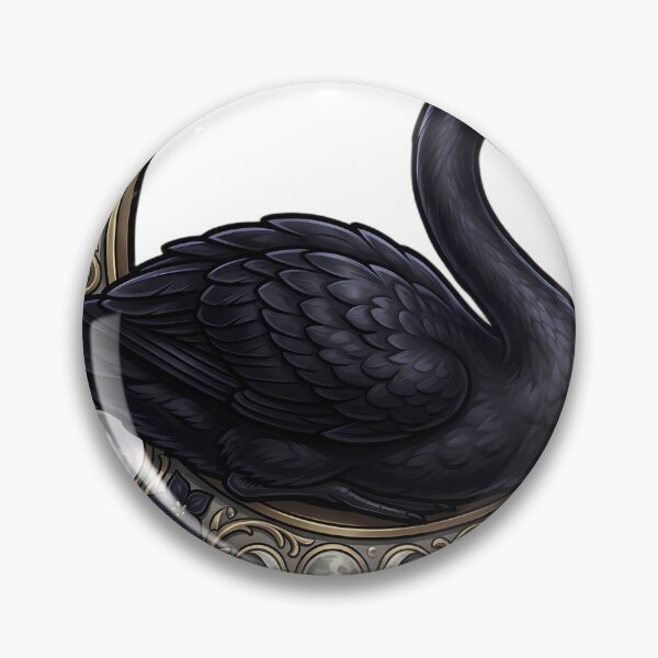 Item preview, Cisne negro gótico, media luna de plata antigua, cosecha designed and sold by IllumeInk.