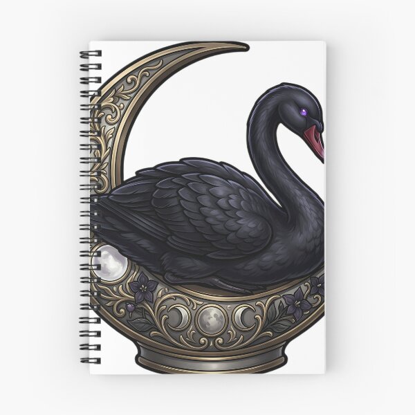 Item preview, Gothic Black Swan Antique Silver Harvest Crescent designed and sold by IllumeInk.