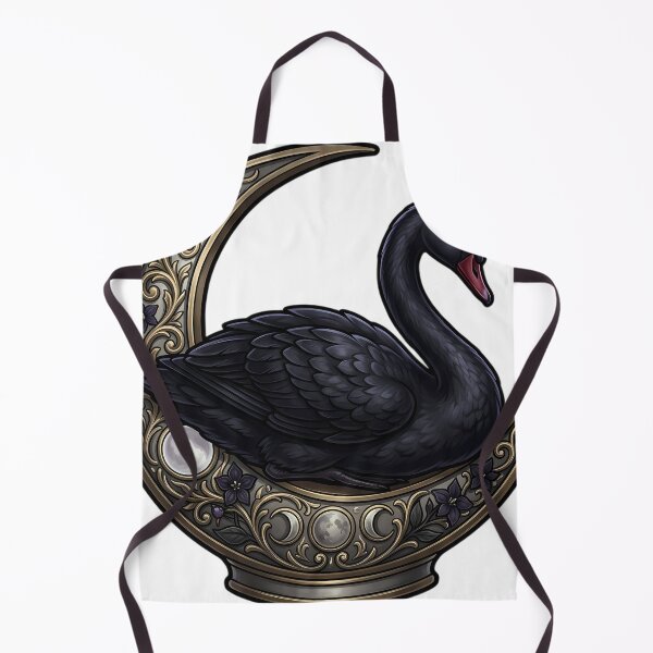 Item preview, Gothic Black Swan Antique Silver Harvest Crescent designed and sold by IllumeInk.