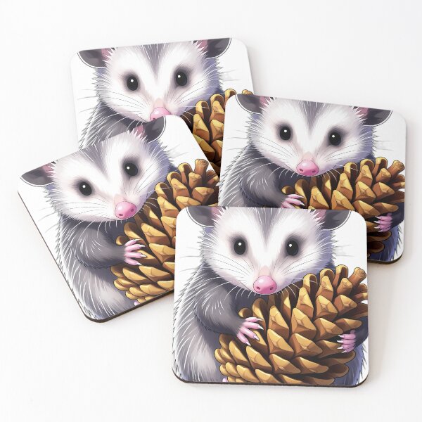 Item preview, Cute Virginia Opossum Joey Hugging Autumn Pinecone designed and sold by pumsquare.