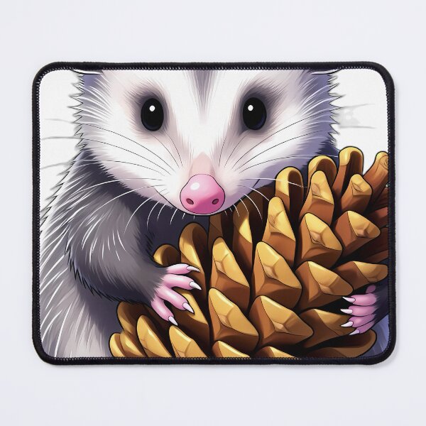 Item preview, Cute Virginia Opossum Joey Hugging Autumn Pinecone designed and sold by pumsquare.