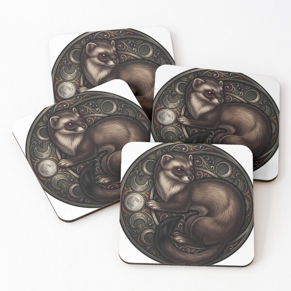 Item preview, Gothic Stoat Ermine Carved Pewter Harvest Moon designed and sold by IllumeInk.