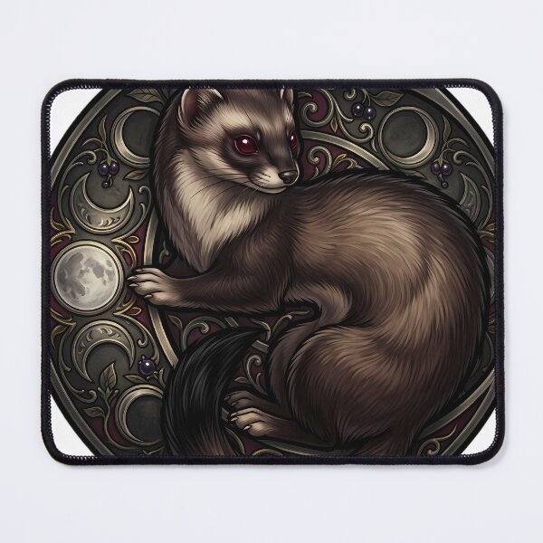 Item preview, Gothic Stoat Ermine Carved Pewter Harvest Moon designed and sold by IllumeInk.