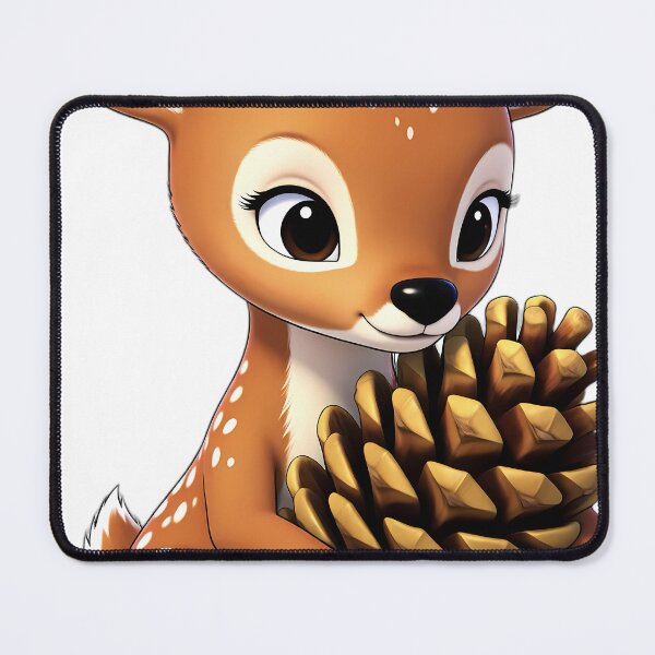 Item preview, Cute Baby Deer Fawn Hugging Autumn Pinecone designed and sold by pumsquare.