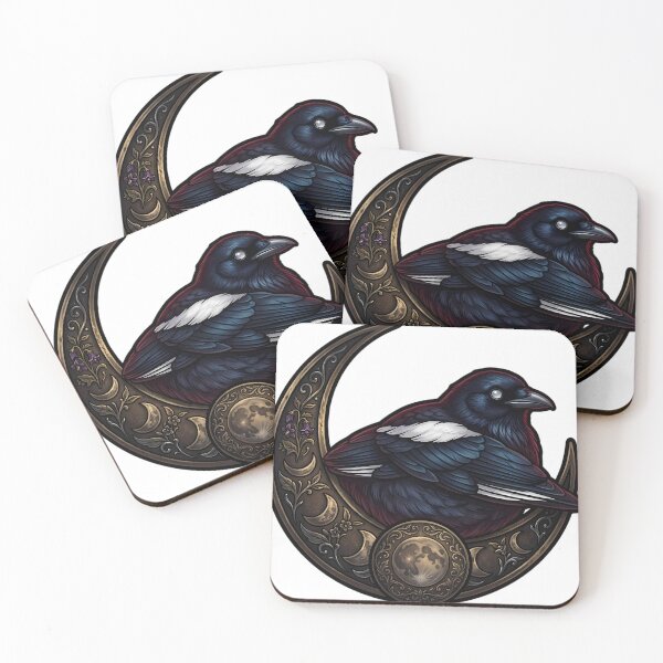 Item preview, Gothic Magpie Antique Bronze Harvest Moon Perch designed and sold by IllumeInk.